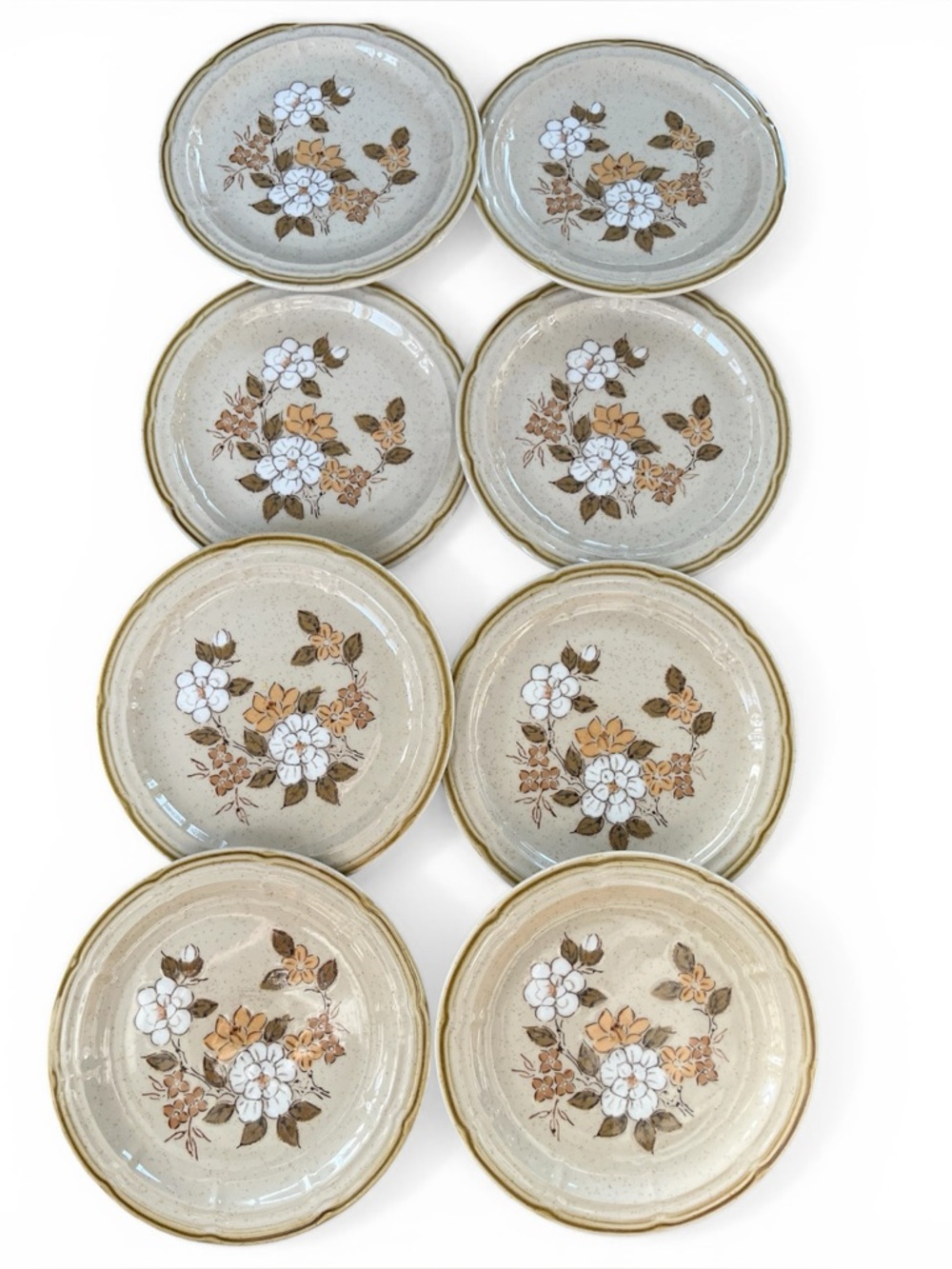 Crown Manor 8 Bread-Dessert Plates Autumn Blossom Vintage 1970's 6.5"